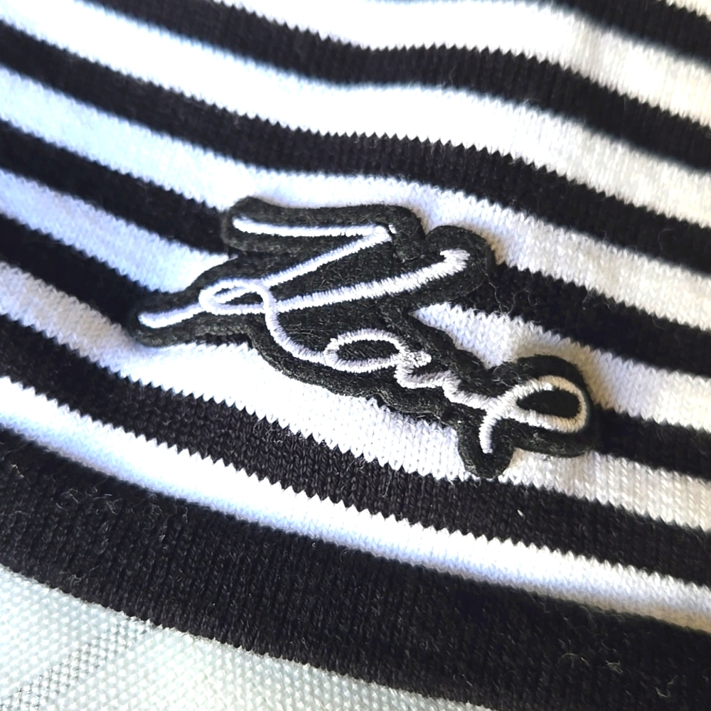 Karl Lagerfeld Black & White Striped Top - Picture 4 of 8